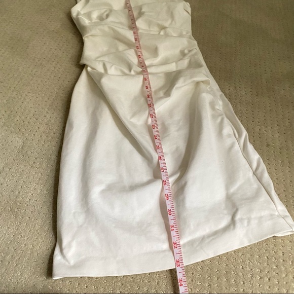 LE CHATEAU White Ruched Pleated Evening Fitted Bodycon Dress - Picture 11 of 15